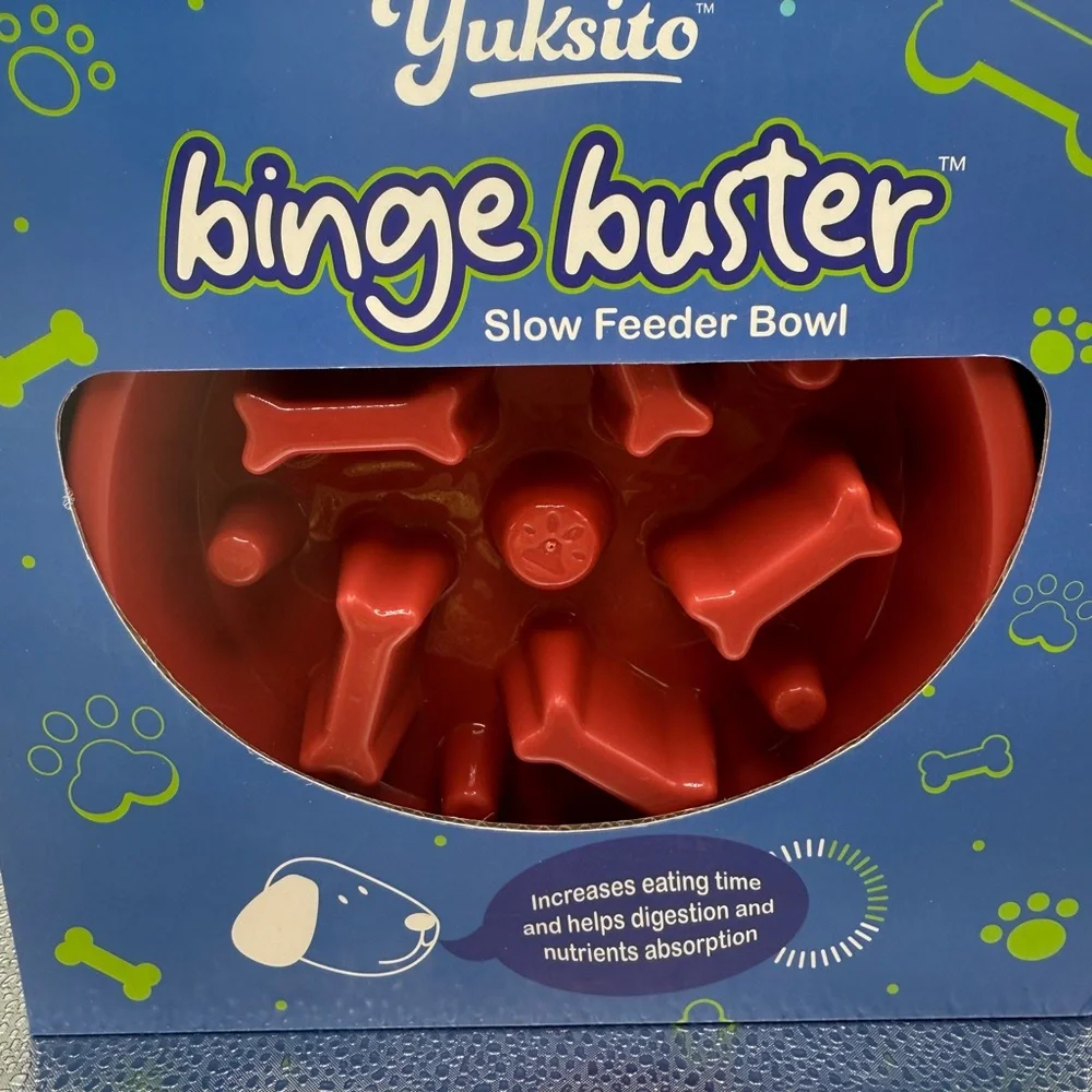 Slow Feeder Dog Bowl, 5-8 Times Slower Feed Design Binge Buster